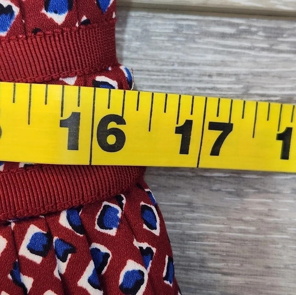 Banana Republic red and blue print pleated flowy skirt - Picture 3 of 5